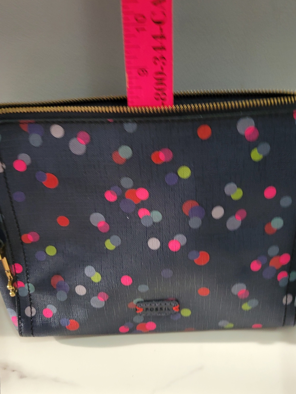 Fossil Navy Confetti Dot Crossbody Bag - Picture 8 of 11